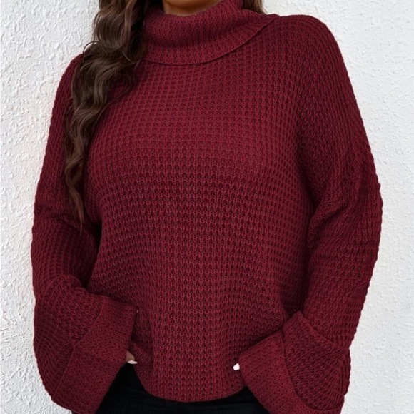 Luxe turtleneck knot sweater top - Picture 9 of 16